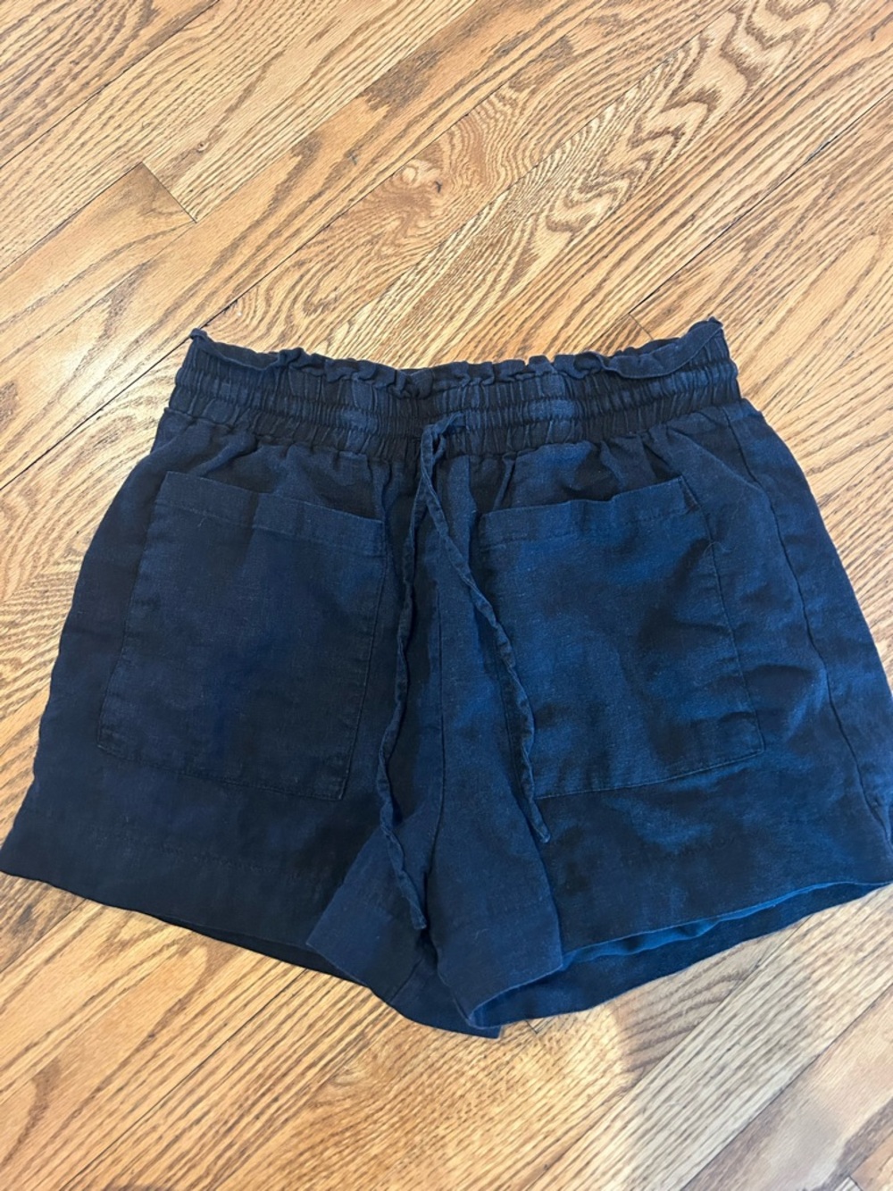 7 for all mankind Drawstring Linen Blend black Shorts